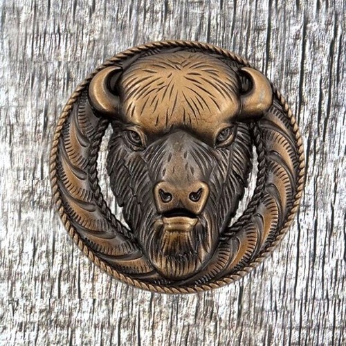 Buffalo head bison concho - head,